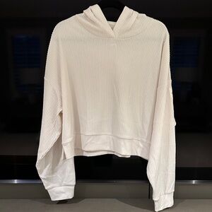 ALO Yoga Cream Ribbed Muse Hoodie